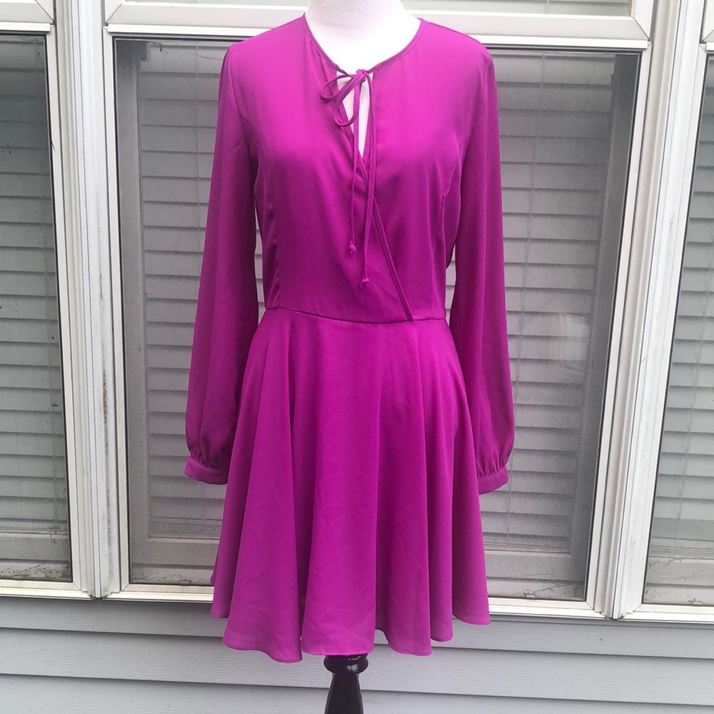 Gianni Bini Magenta Fit & Flare Dress size Small Pink Power BC Awareness